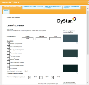 technical data sheets